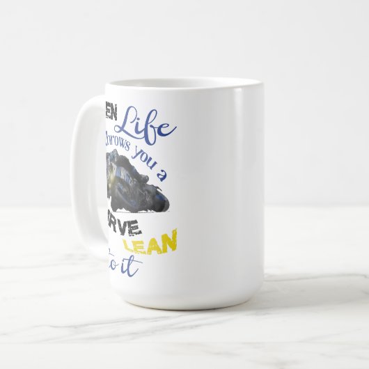 Als het leven je een curve geeft koffiemok (Voorkant links)