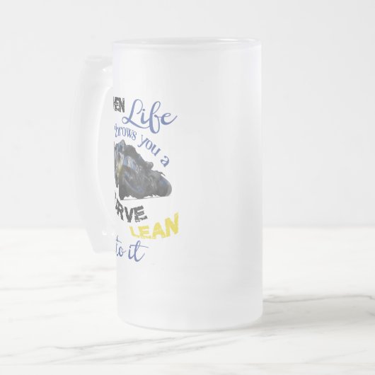 Als het leven je een curve geeft matglas bierpul (Voorkant links)