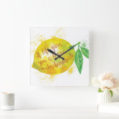 Als het leven je een leemon geeft, maak limonade vierkante klok (Huis)