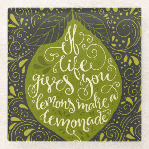 Als het leven je emons een limonade geeft glazen onderzetter