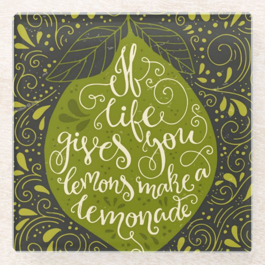 Als het leven je emons een limonade geeft glazen onderzetter (Voorkant)