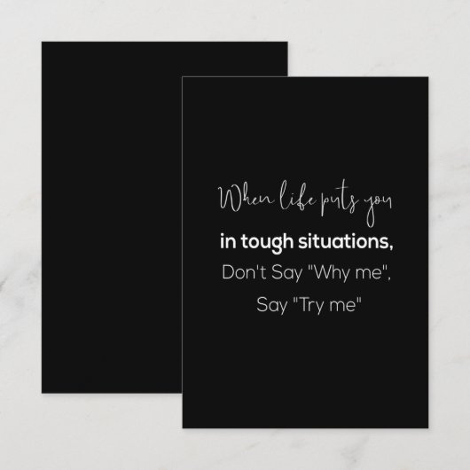 als het leven je in een moeilijke situatie brengt, bedankkaart (Voorkant / Achterkant)