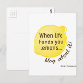Als het leven je leemons bezit. Blog over het! Briefkaart (Voorkant / Achterkant)
