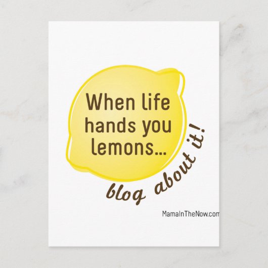 Als het leven je leemons bezit. Blog over het! Briefkaart (Voorkant)
