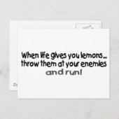Als het leven je leemons geeft, gooi ze naar je... briefkaart (Voorkant / Achterkant)