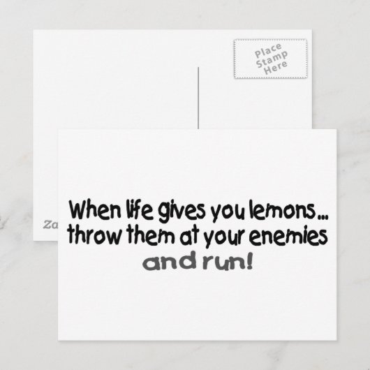 Als het leven je leemons geeft, gooi ze naar je... briefkaart (Voorkant / Achterkant)