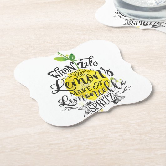 "Als het leven je leemten geeft, maak Limoncello" Kartonnen Onderzetters (Gekanteld)