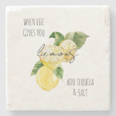 Als het leven je Lemons bijbrengt Tequila Stenen Onderzetter (Voorkant)