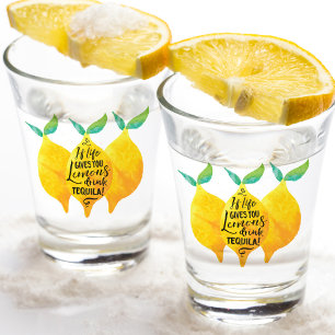 Als het leven je Lemons Funny Lemon Waterverf geef Shot Glas