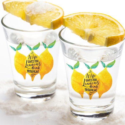 Als het leven je Lemons Funny Lemon Waterverf geef Shot Glas