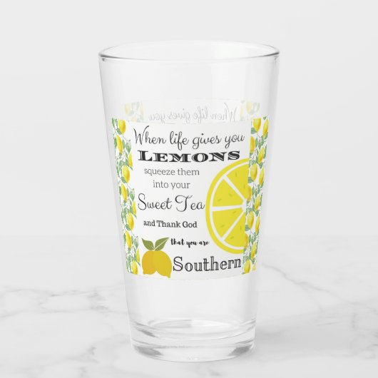 Als het leven je LEMONS Southern Humor geeft Glas (Achterkant)