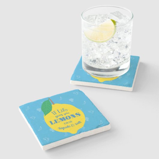 Als het leven je luiers geeft, pak dan Tequila en  Stenen Onderzetter (Zijkant)