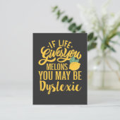 Als het leven je meloenen geeft, kan je dyslexisch briefkaart (Staand voorkant)