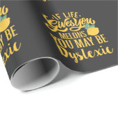 Als het leven je meloenen geeft, kan je dyslexisch cadeaupapier (Rol Hoek)