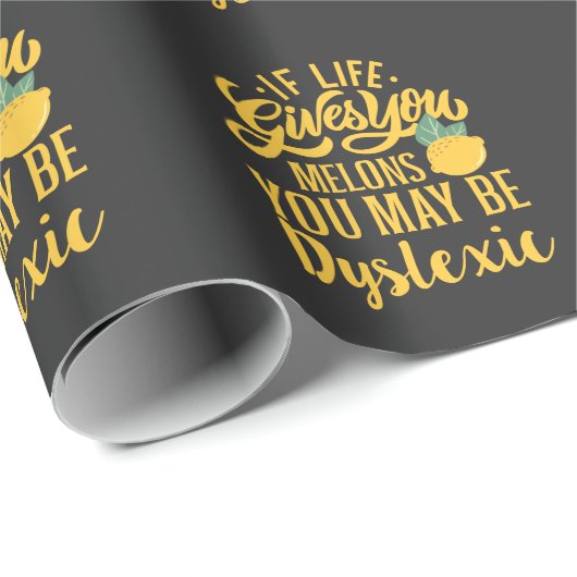 Als het leven je meloenen geeft, kan je dyslexisch cadeaupapier (Rol Hoek)
