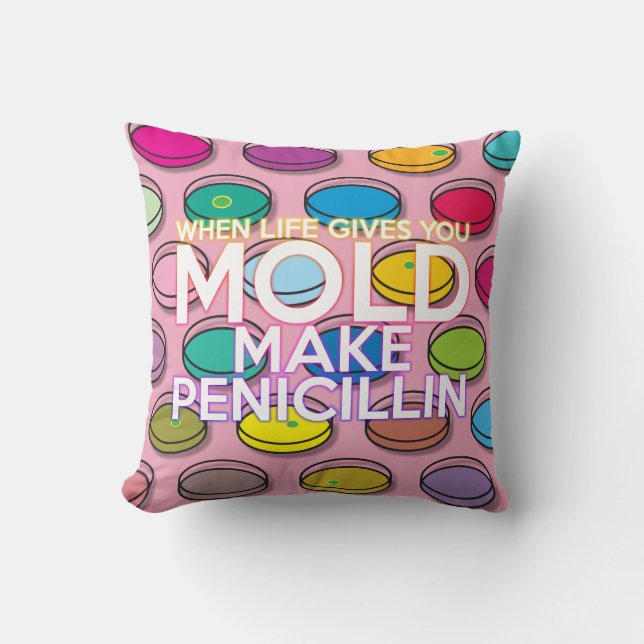 Als het leven je schimmel geeft Positieve spreuk m Kussen (Voorkant)