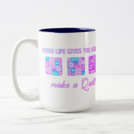 Als het leven je vodden geeft, maak dan een quilt tweekleurige koffiemok