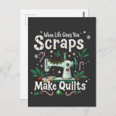 Als het leven je vodden geeft, maak dan quilts met briefkaart (Voorkant / Achterkant)