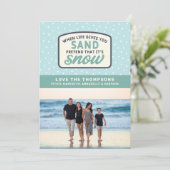 Als het leven je zand geeft Kerstvakantie op het s Feestdagenkaart (Staand voorkant)