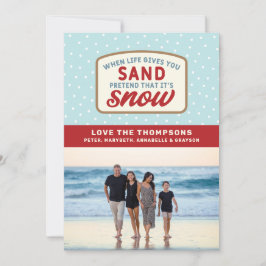 Als het leven je zand geeft, vakantie kerst op het feestdagenkaart