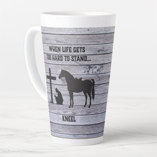 Als het leven moeilijk wordt, kniel latte mok (Linkerhoek)