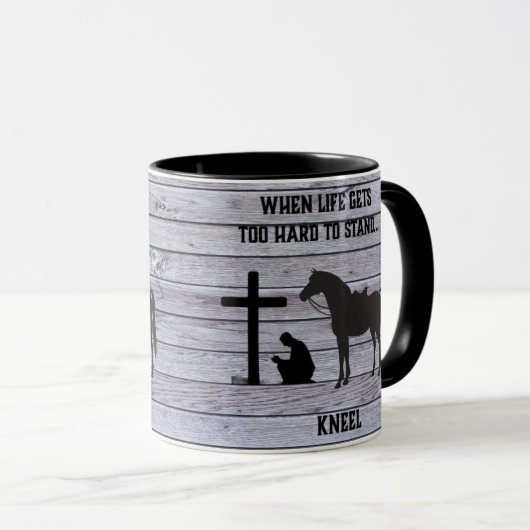 Als het leven moeilijk wordt, kniel mok (Voorkant rechts)