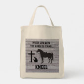 Als het leven moeilijk wordt, kniel tote bag (Achterkant)