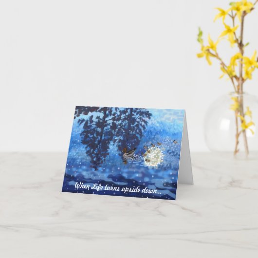 Als het leven naar beneden draait kaart (Gele Bloem)