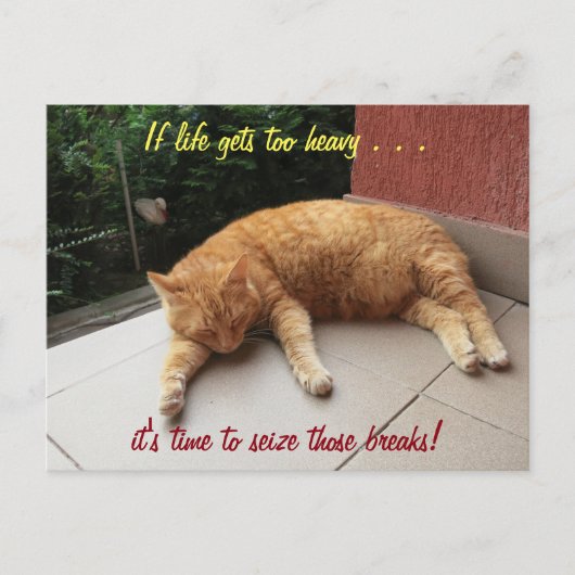 Als het leven te zwaar wordt bij een Inspirerend B Briefkaart (Voorkant)