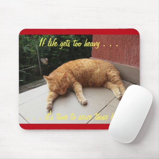 Als het leven te zwaar wordt, is er een tikkelmous muismat (Met muis)