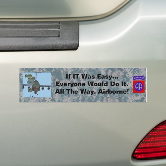 Als het makkelijk was... als paratrooper bumpersticker (Op auto)