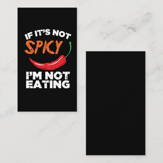 Als het niet beangstigend is, eet ik niet. visitekaartje (Voorkant / Achterkant)