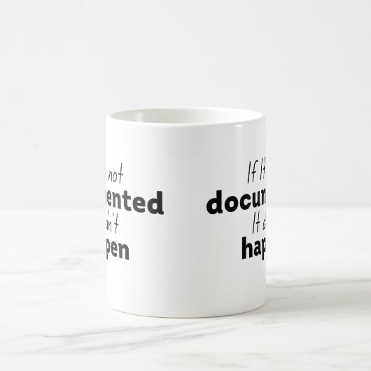 Als het niet gedocumenteerd is, gebeurde het niet koffiemok (Center)