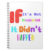 Als het niet gedocumenteerd is, gebeurde het niet notitieboek (Voorkant)