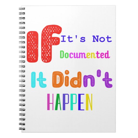 Als het niet gedocumenteerd is, gebeurde het niet notitieboek (Voorkant)