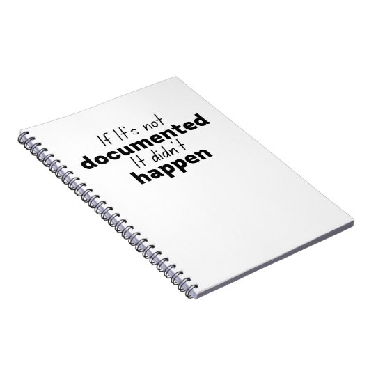 Als het niet gedocumenteerd is, gebeurde het niet notitieboek (Rechterzijde)