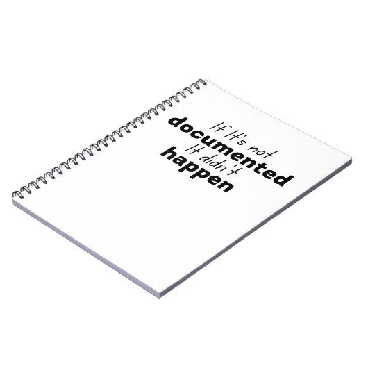 Als het niet gedocumenteerd is, gebeurde het niet notitieboek (Linkerzijde)