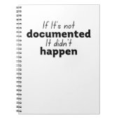 Als het niet gedocumenteerd is, gebeurde het niet notitieboek (Voorkant)