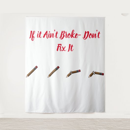 Als het niet kapot is Tapijt Wandkleed (Voorkant)