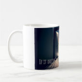 Als het niet open is, ben je niet door de deur. koffiemok (Links)