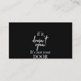Als het niet open is, is het niet jouw deur visitekaartje