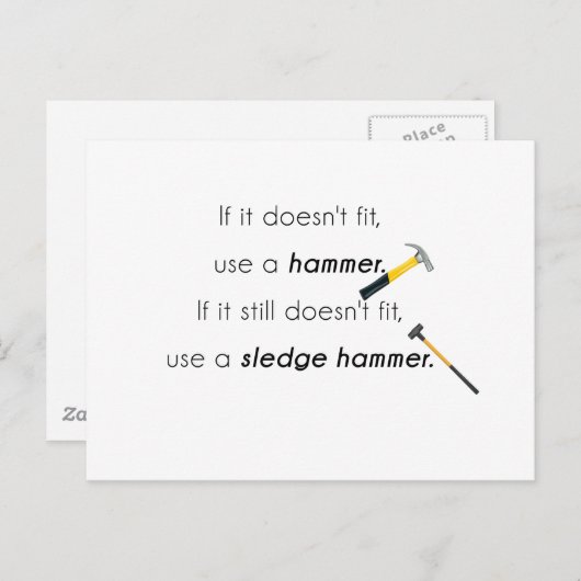 Als het niet past, briefkaart (Voorkant / Achterkant)