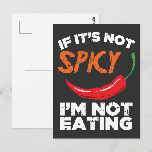 Als het niet pittig is, eet ik niet briefkaart (Voorkant / Achterkant)