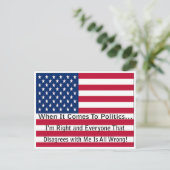 Als het om politiek gaat briefkaart (Staand voorkant)