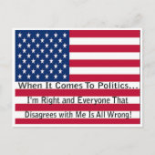 Als het om politiek gaat briefkaart (Voorkant)