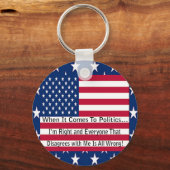 Als het om politiek gaat sleutelhanger (Voorkant)