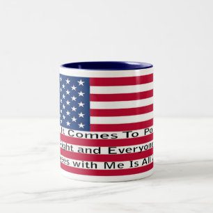 Als het om politiek gaat tweekleurige koffiemok