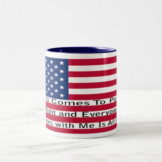 Als het om politiek gaat tweekleurige koffiemok (Center)