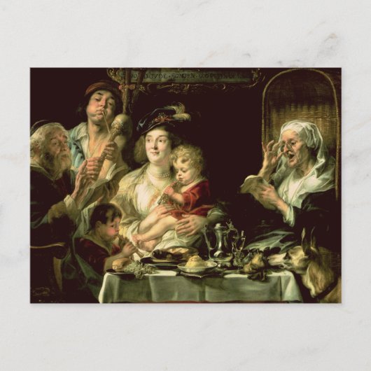 Als het Oude Zing, dus de Jonge Pijp, 1638 Briefkaart (Voorkant)