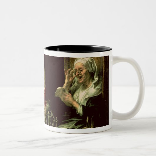 Als het Oude Zing, dus de Jonge Pijp, 1638 Tweekleurige Koffiemok (Rechts)